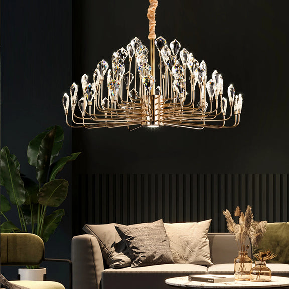 Luxury gold crystal branch chandelier for dining room