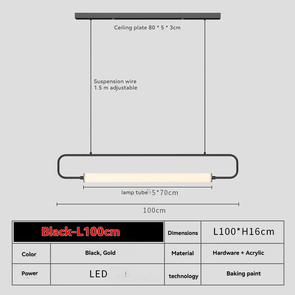 Wabi-sabi linear LED pendant light suspended from ceiling