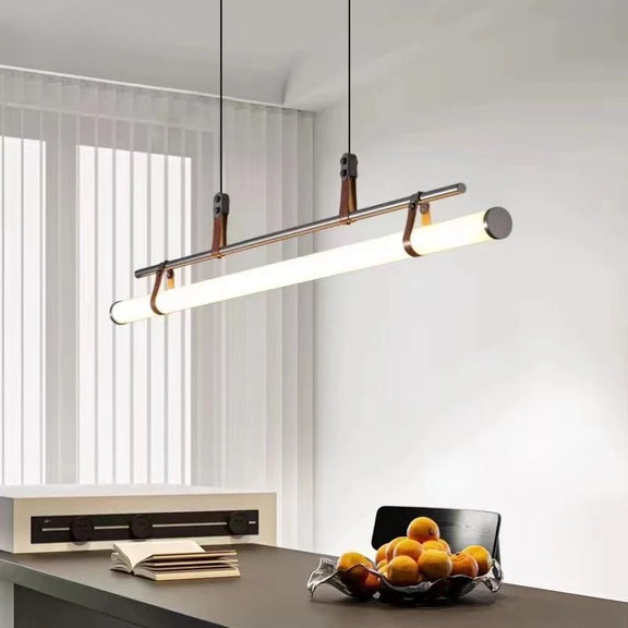 Modern Nordic linear LED pendant light kitchen island