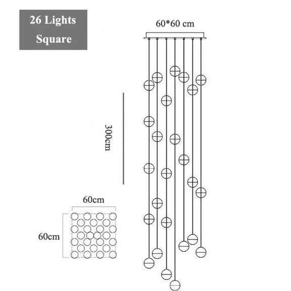 Large cascading crystal globe chandelier for luxury living rooms.