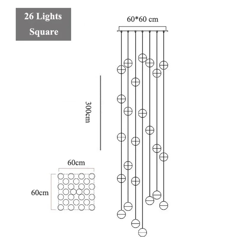 Large cascading crystal globe chandelier for luxury living rooms.