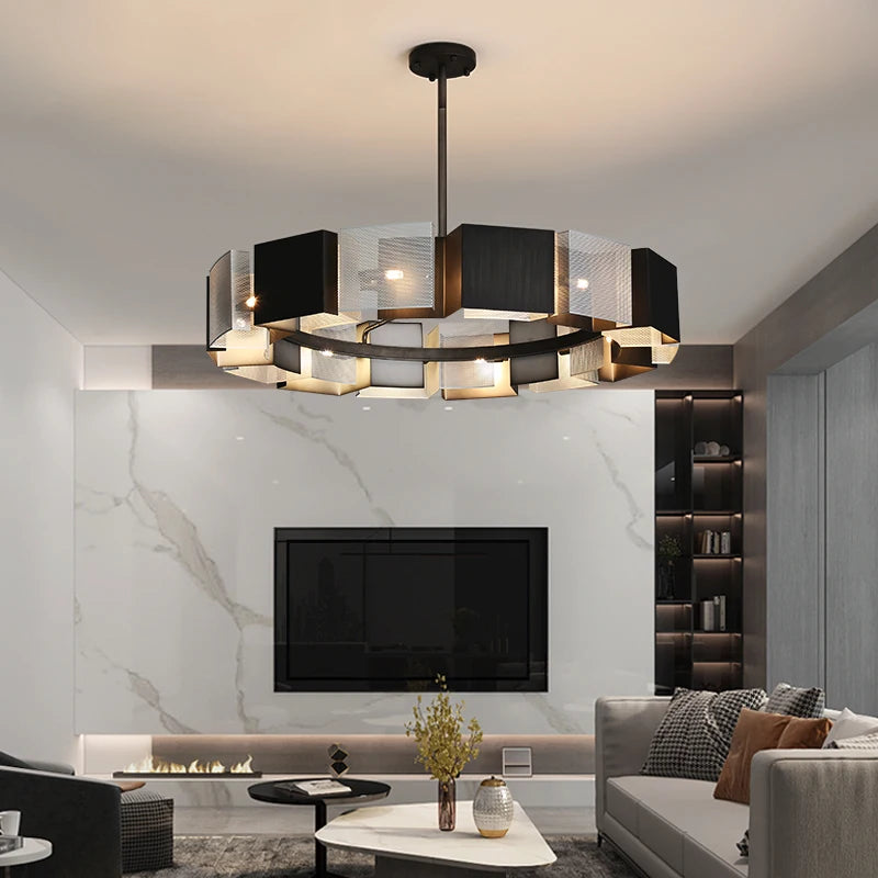 Post modern honeycomb ring LED chandelier ceiling