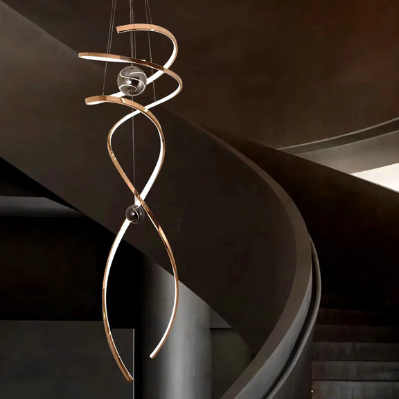 Luxury spiral LED pendant light contemporary home