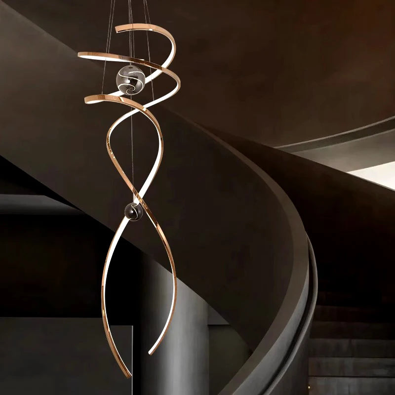 Luxury spiral LED pendant light contemporary home