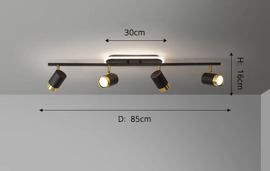 Linear flush mount spotlight bar ceiling light