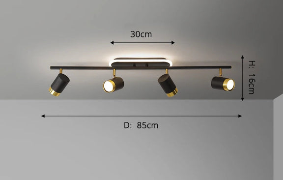 Linear flush mount spotlight bar ceiling light