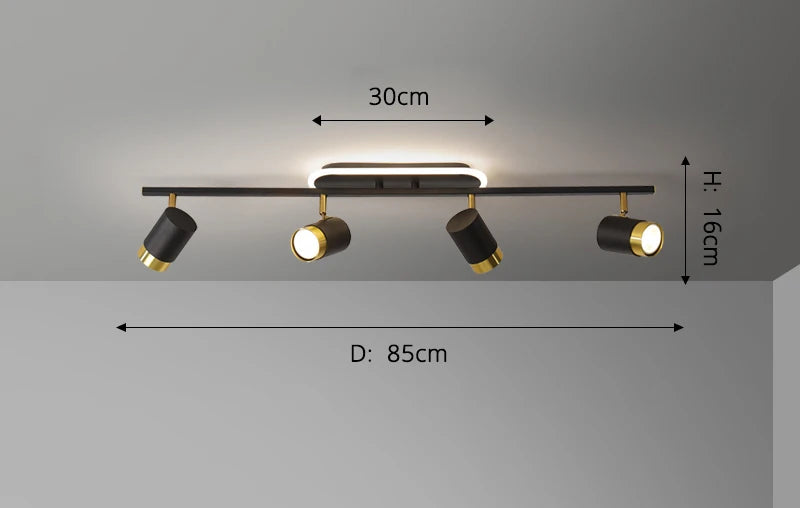 Linear flush mount spotlight bar ceiling light