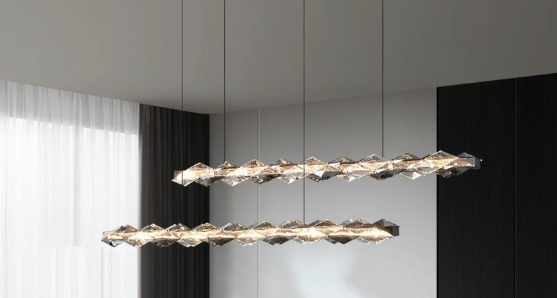 Modern crystal spiral LED chandelier staircase