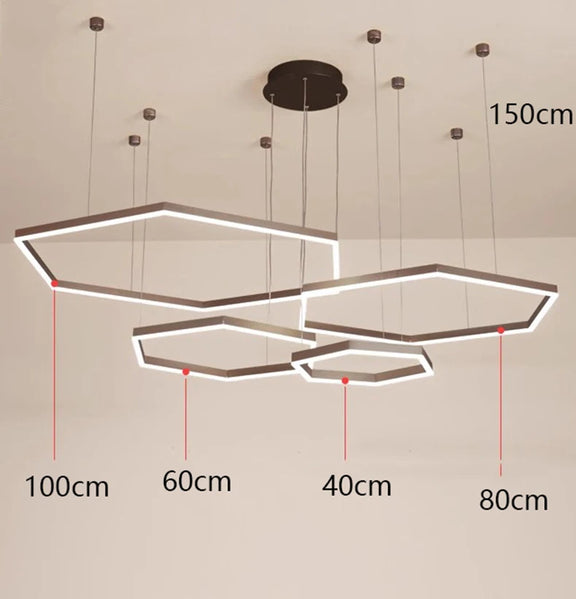Adjustable hexagon LED ceiling light office space