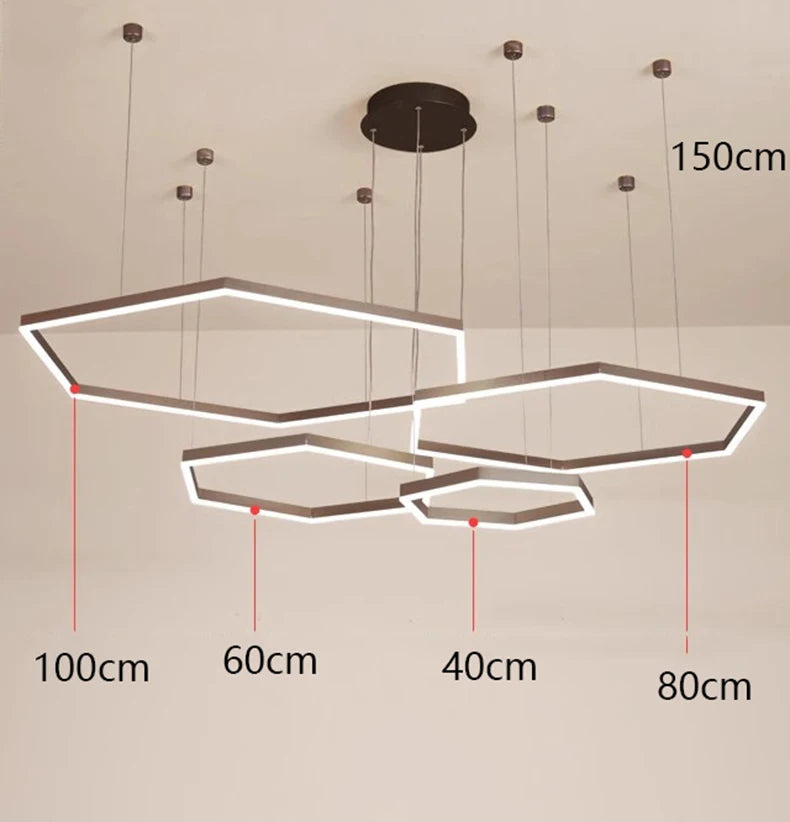 Adjustable hexagon LED ceiling light office space