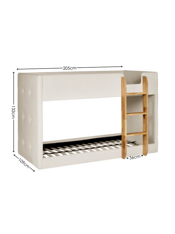 Teddy Upholstered Bunk Bed – Cream Boucle – alternate view