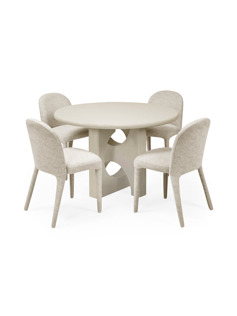 Thyra Round 4 Seater Dining Table – Grey Stone Effect – alternate view