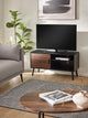 Trent Walnut and Black Small TV Stand Up to 43" – main view