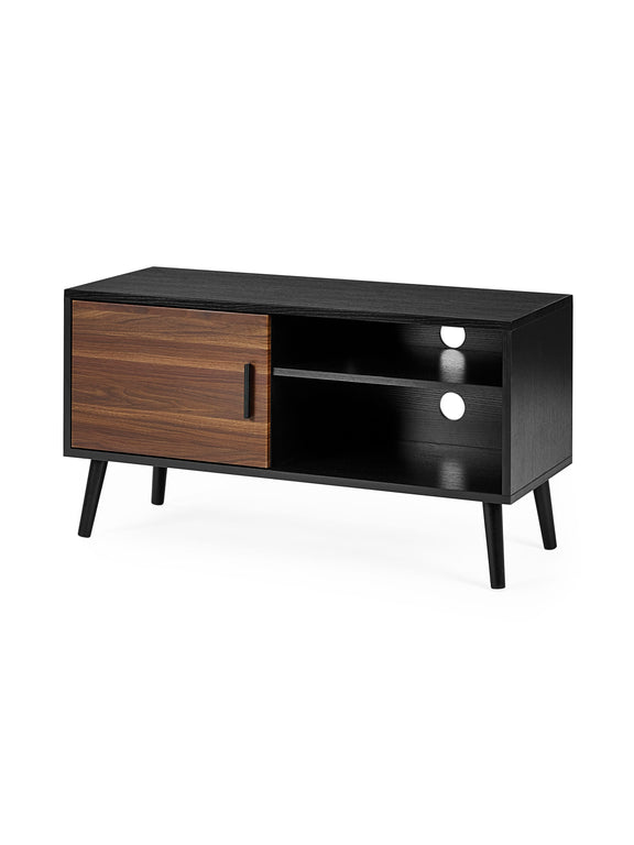 Trent Walnut and Black Small TV Stand Up to 43" – alternate view