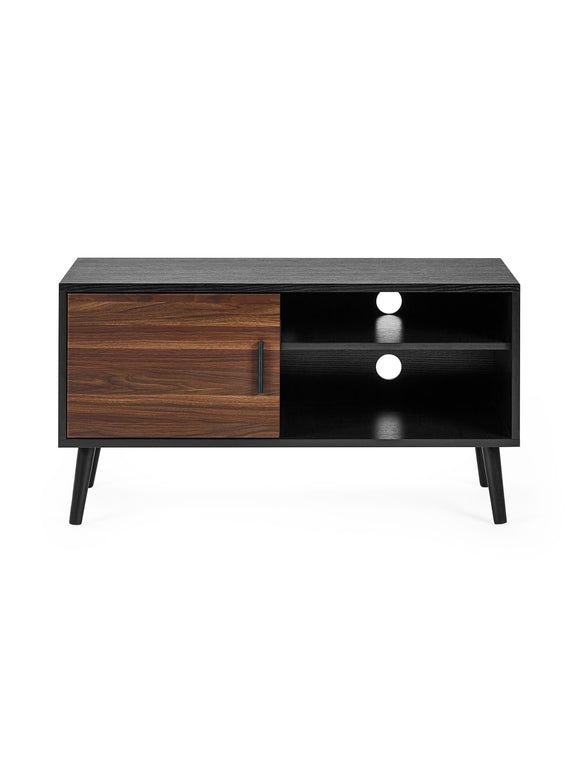 Trent Walnut and Black Small TV Stand Up to 43" – alternate view