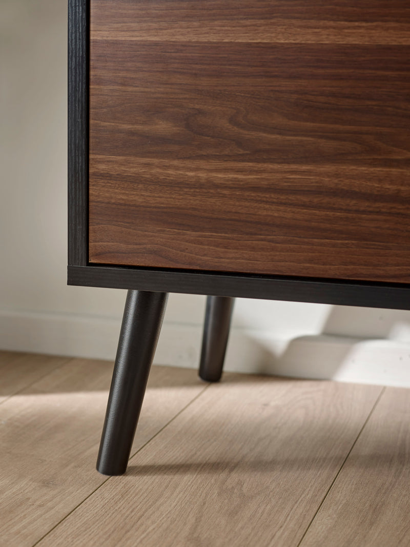 Trent Walnut and Black Small TV Stand Up to 43" – alternate view
