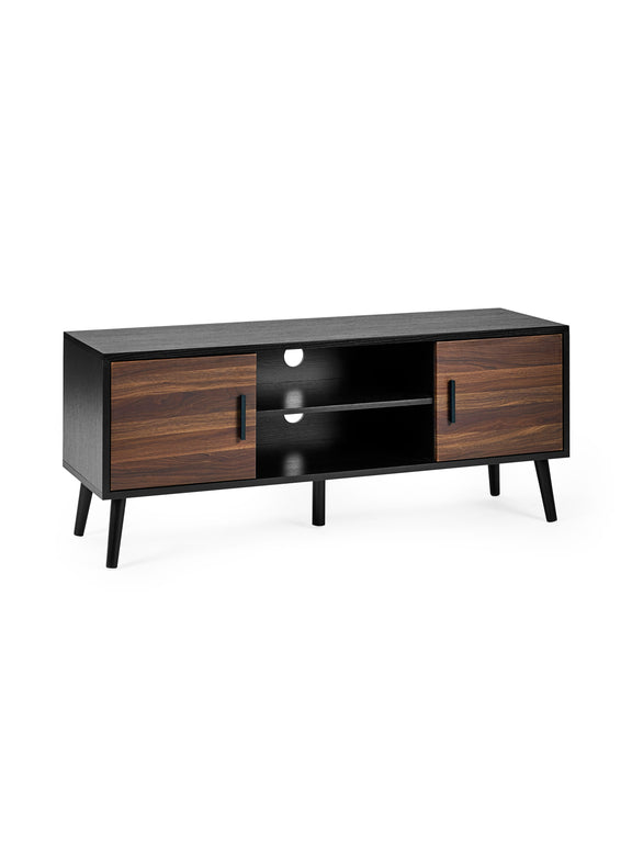 Trent Walnut and Black Large TV Stand Up to 55" – alternate view
