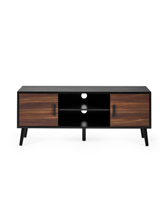 Trent Walnut and Black Large TV Stand Up to 55" – alternate view