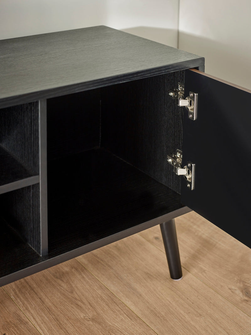 Trent Walnut and Black Large TV Stand Up to 55" – alternate view