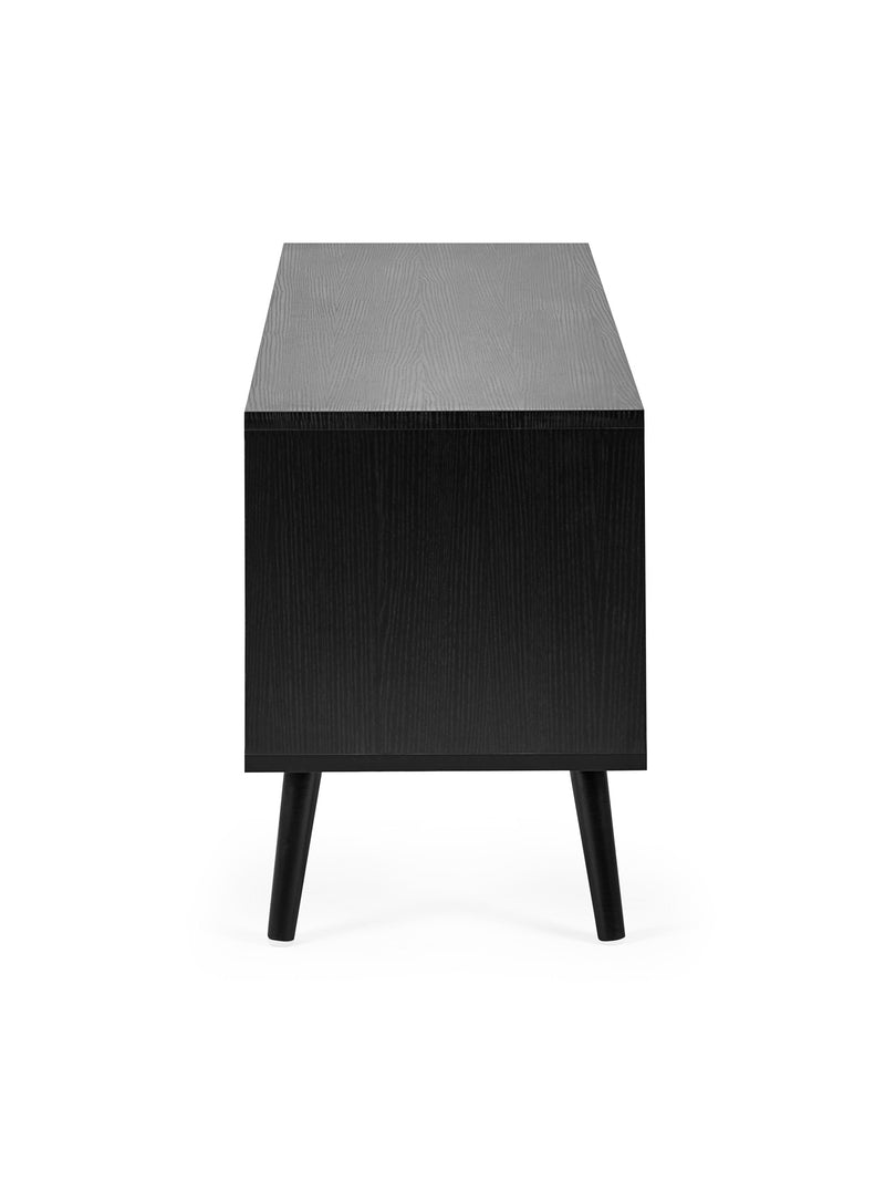 Trent Walnut and Black Large TV Stand Up to 55" – alternate view