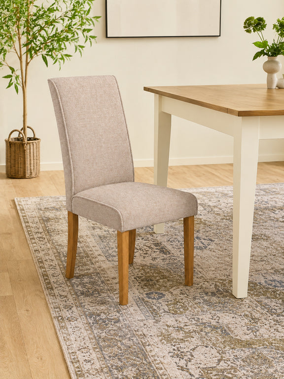 Valencia Upholstered Dining Chair (Set of 2) – Cream Chenille – main view