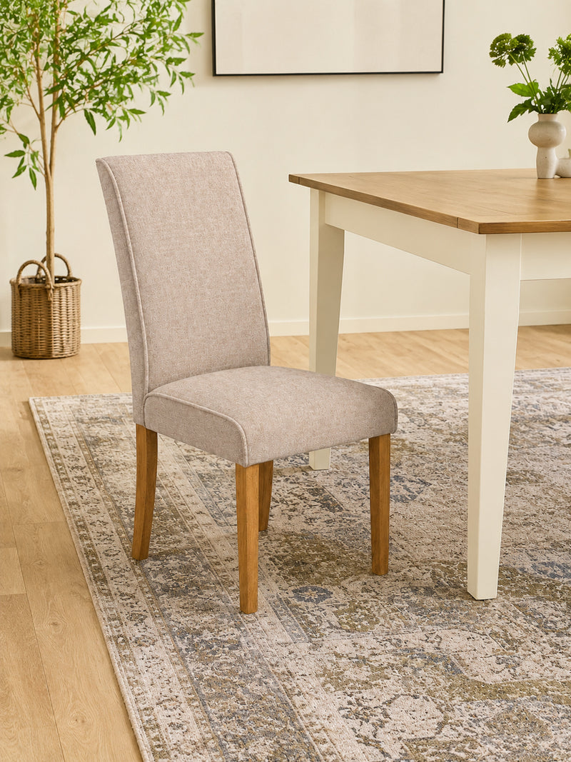 Valencia Upholstered Dining Chair (Set of 2) – Cream Chenille – main view