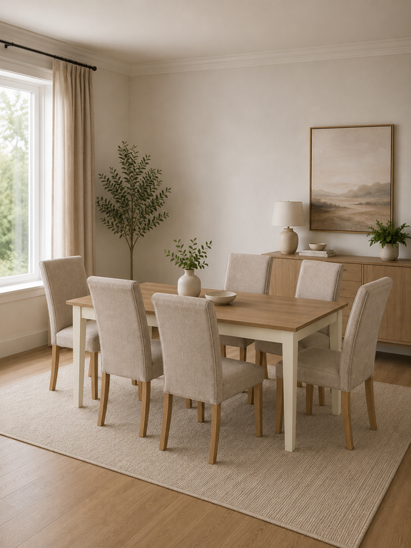 Valencia Upholstered Dining Chair (Set of 2) – Cream Chenille – alternate view