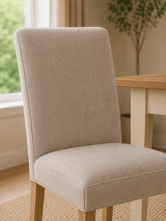 Valencia Upholstered Dining Chair (Set of 2) – Cream Chenille – alternate view