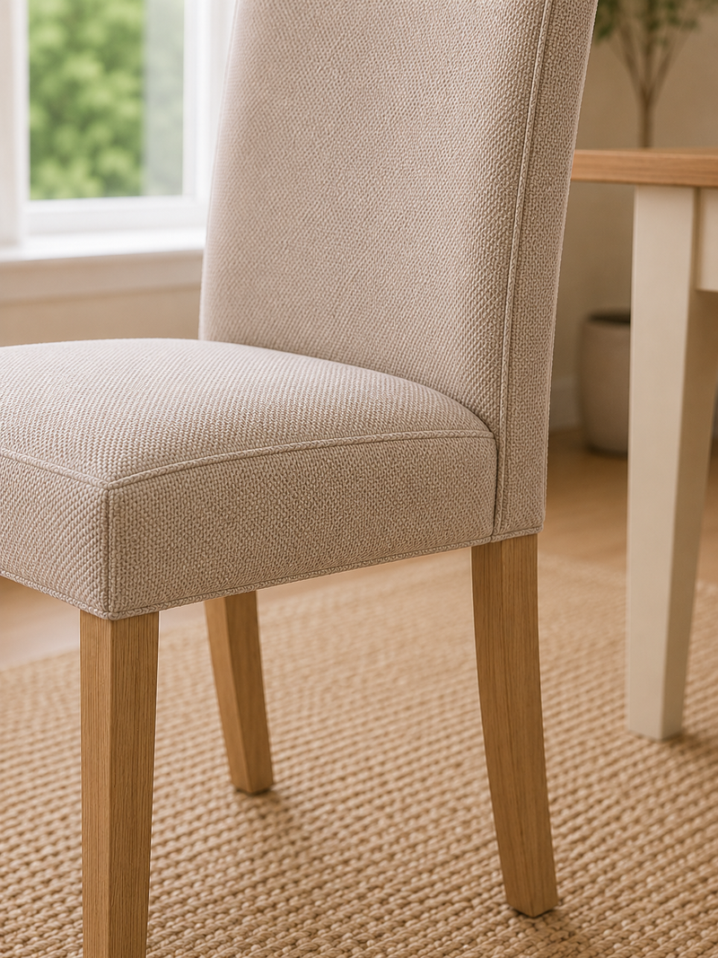 Valencia Upholstered Dining Chair (Set of 2) – Cream Chenille – alternate view