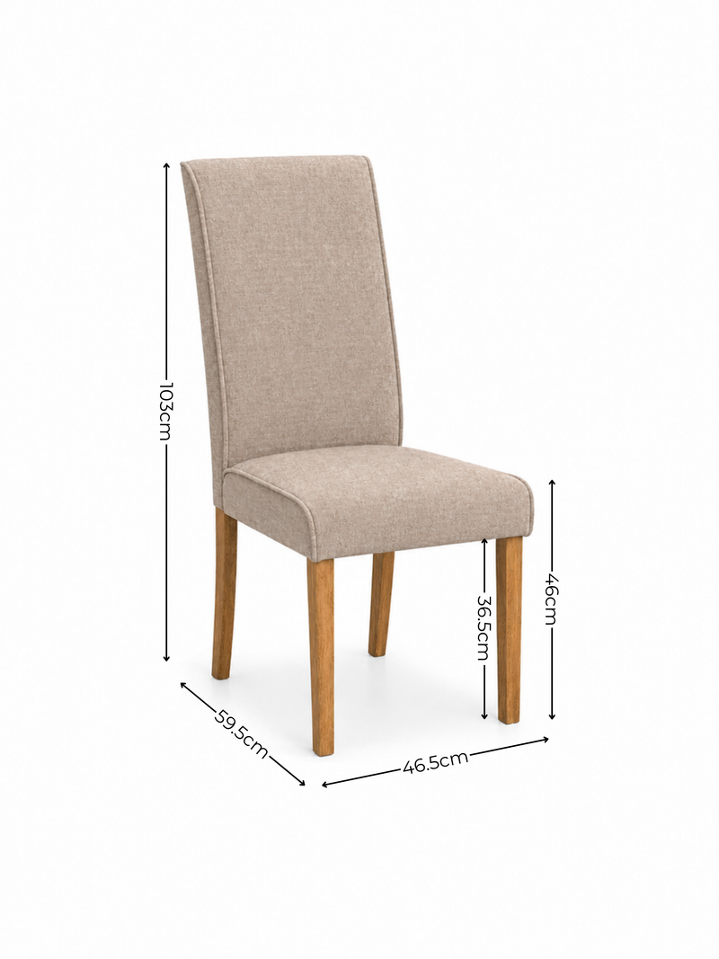 Valencia Upholstered Dining Chair (Set of 2) – Cream Chenille – alternate view
