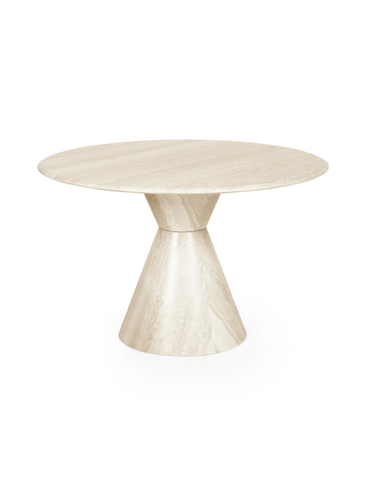 Verona 120cm Round Pedestal 4 Seater Dining Table – Cream Marble Effect – alternate view