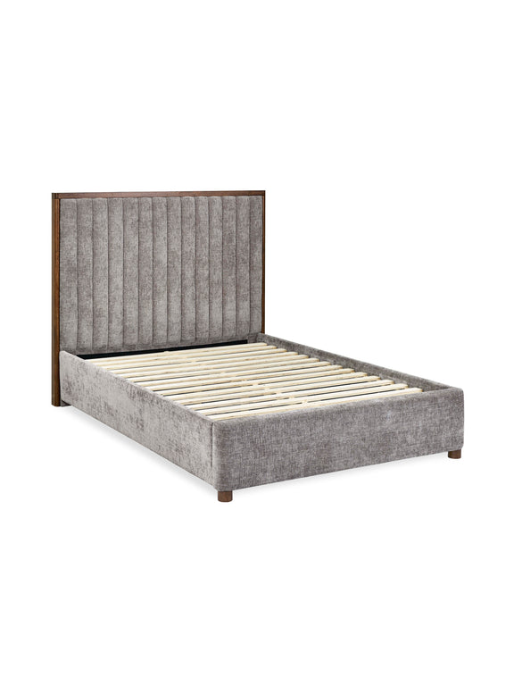 Whitmore Grey Chenille Upholstered Bed – Double/King – Double – alternate view