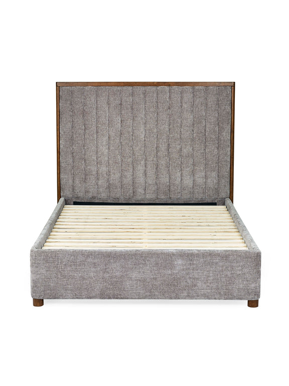 Whitmore Grey Chenille Upholstered Bed – Double/King – Double – alternate view