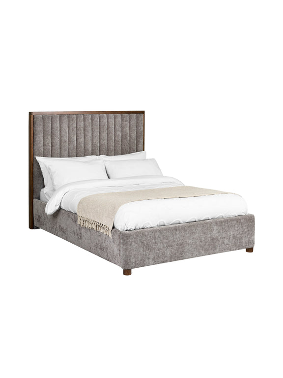 Whitmore Grey Chenille Upholstered Bed – Double/King – King – alternate view