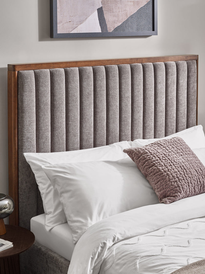 Whitmore Grey Chenille Upholstered Bed – Double/King – King – alternate view