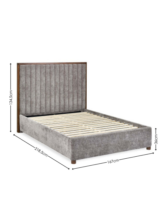 Whitmore Grey Chenille Upholstered Bed – Double/King – King – alternate view