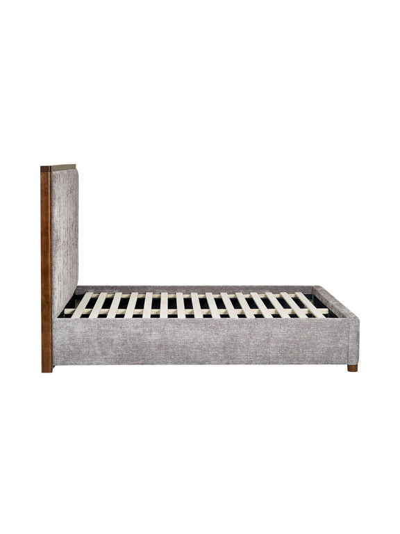 Whitmore Grey Chenille Upholstered Bed – Double/King – King – alternate view