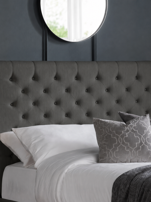 Wilton Upholstered 4 Drawer Storage Bed – Colour & Size Options – Dark Grey Linen, Super King – alternate view