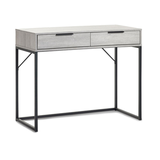 Modern desk with two drawers on a white background