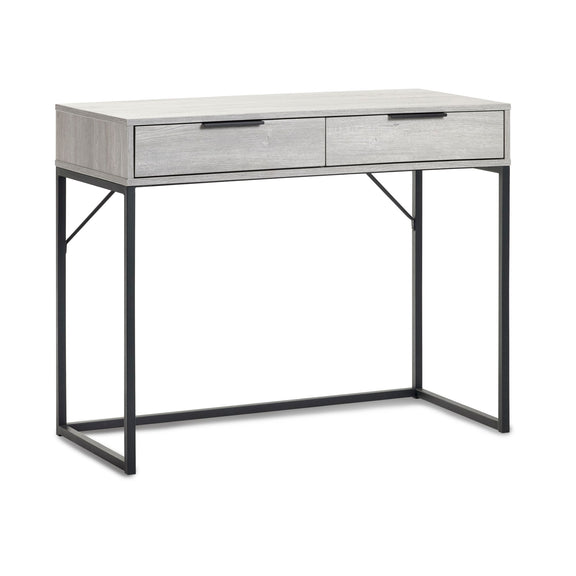 Modern desk with two drawers on a white background
