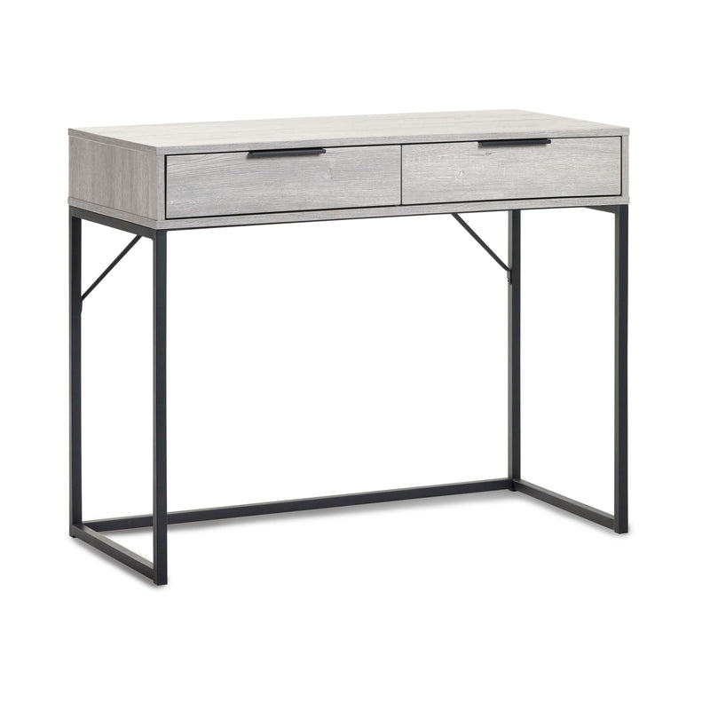 Modern desk with two drawers on a white background