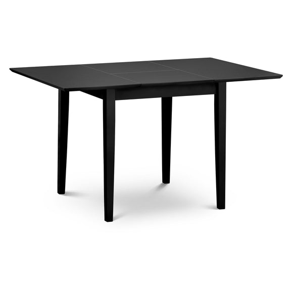 Black rectangular table on a white background