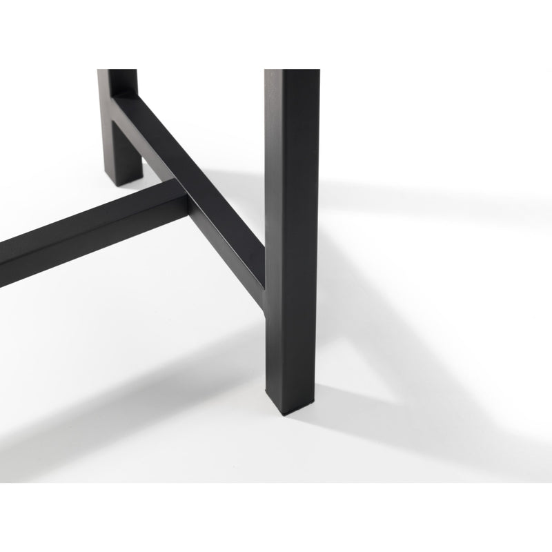 Black metal table leg on a white background