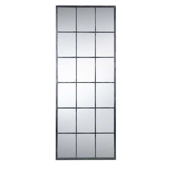 Rectangular mirror with a grid of reflective panels on a white background
