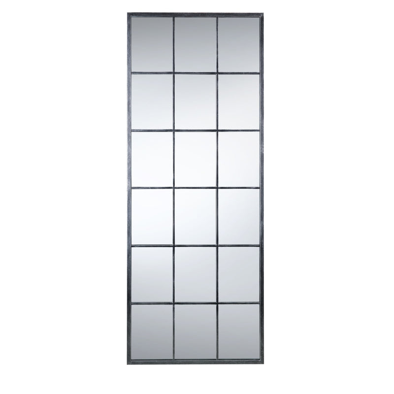 Rectangular mirror with a grid of reflective panels on a white background