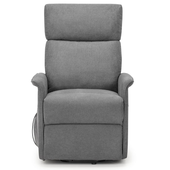 Gray recliner chair on a white background