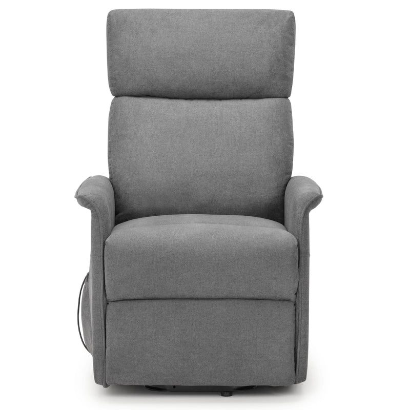 Gray recliner chair on a white background