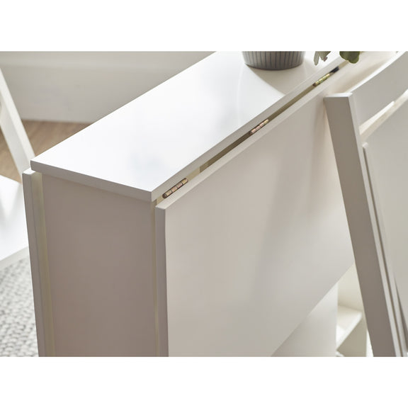 White desk with a minimalist design in a room setting