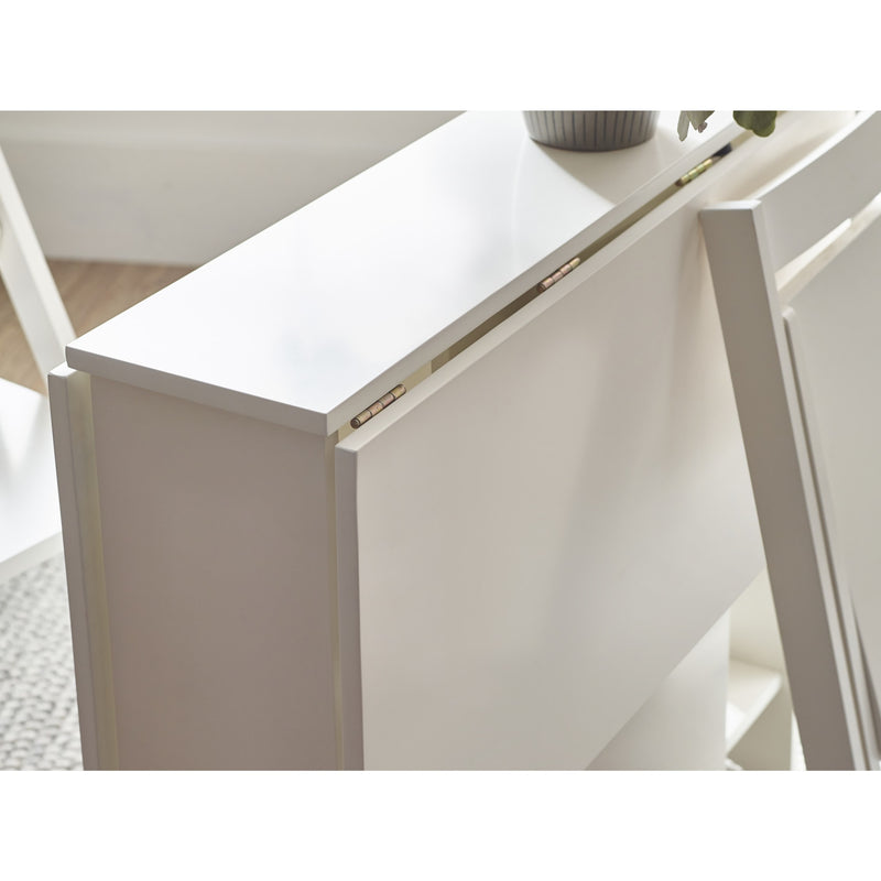 White desk with a minimalist design in a room setting