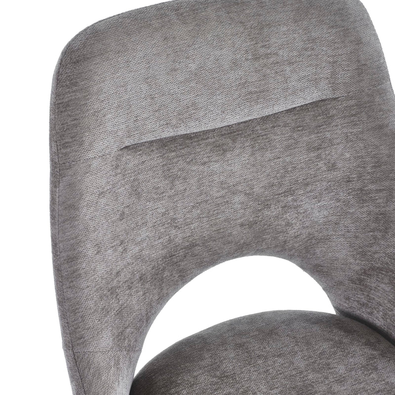 Gray chair with a unique design on a white background